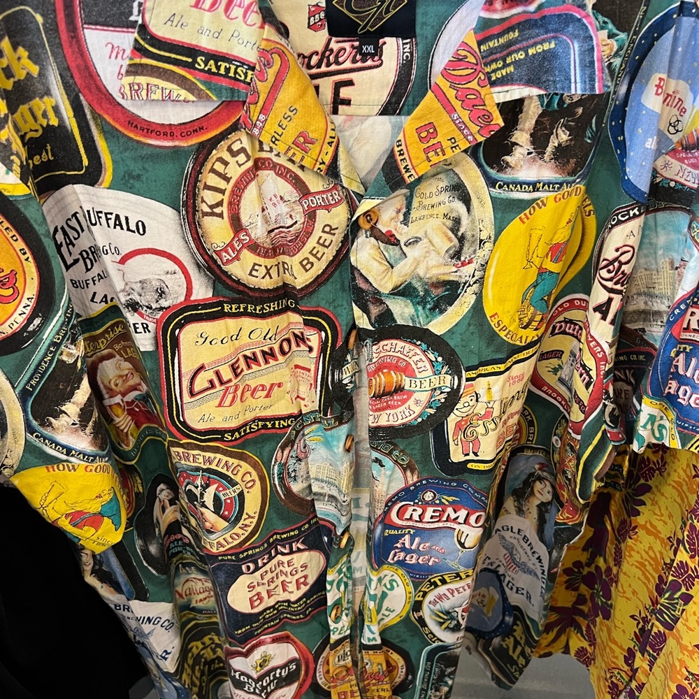 Vintage Beer Label Print Shirt